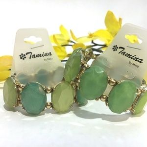 𝅺3/$29! Set of 2 Shades of Green Statement Bracelets